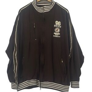 Vintage Enyce Brown Full Zip Track Jacket Mens XL Embroidered Y2K Streetwear